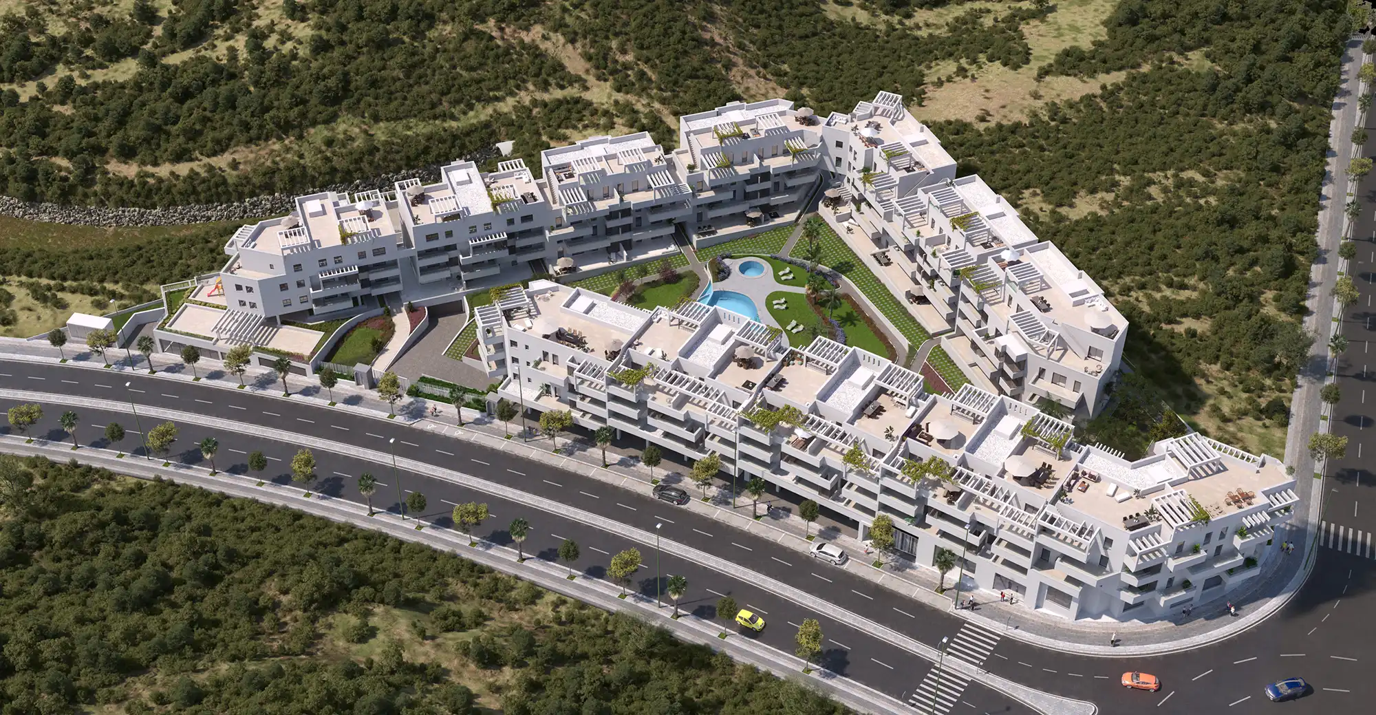 Ejemplo de vista general entregada al contratar renders para arquitectura